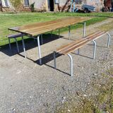 Industrial or Community Table with Benches
