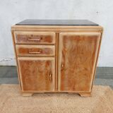 Mado sideboard in wood, marble and copper, restored