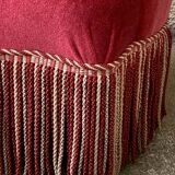 Old raspberry velvet toad armchair