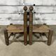 Pair of beech and straw chairs 1940