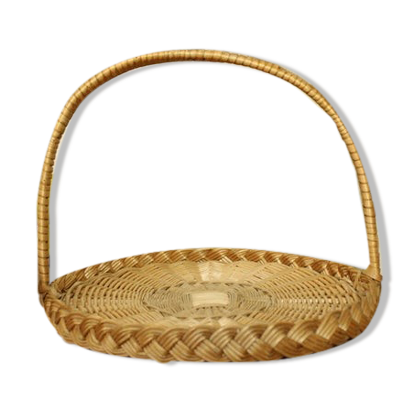 Wicker tray with handles