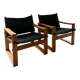 Mid Century Pair of Armchairs by Georg Jensen for Bernstorffsminde, Original Black Velvet