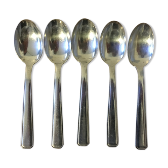 Art Deco-style silver metal spoons