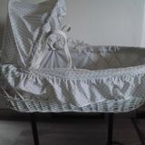 White rattan bassinet