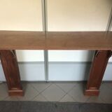 Fireplace art nouveau wood oak mantle façade dressing console