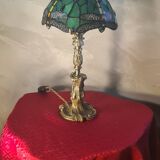 Lampe Art Nouveau en bronze, style Rocaille