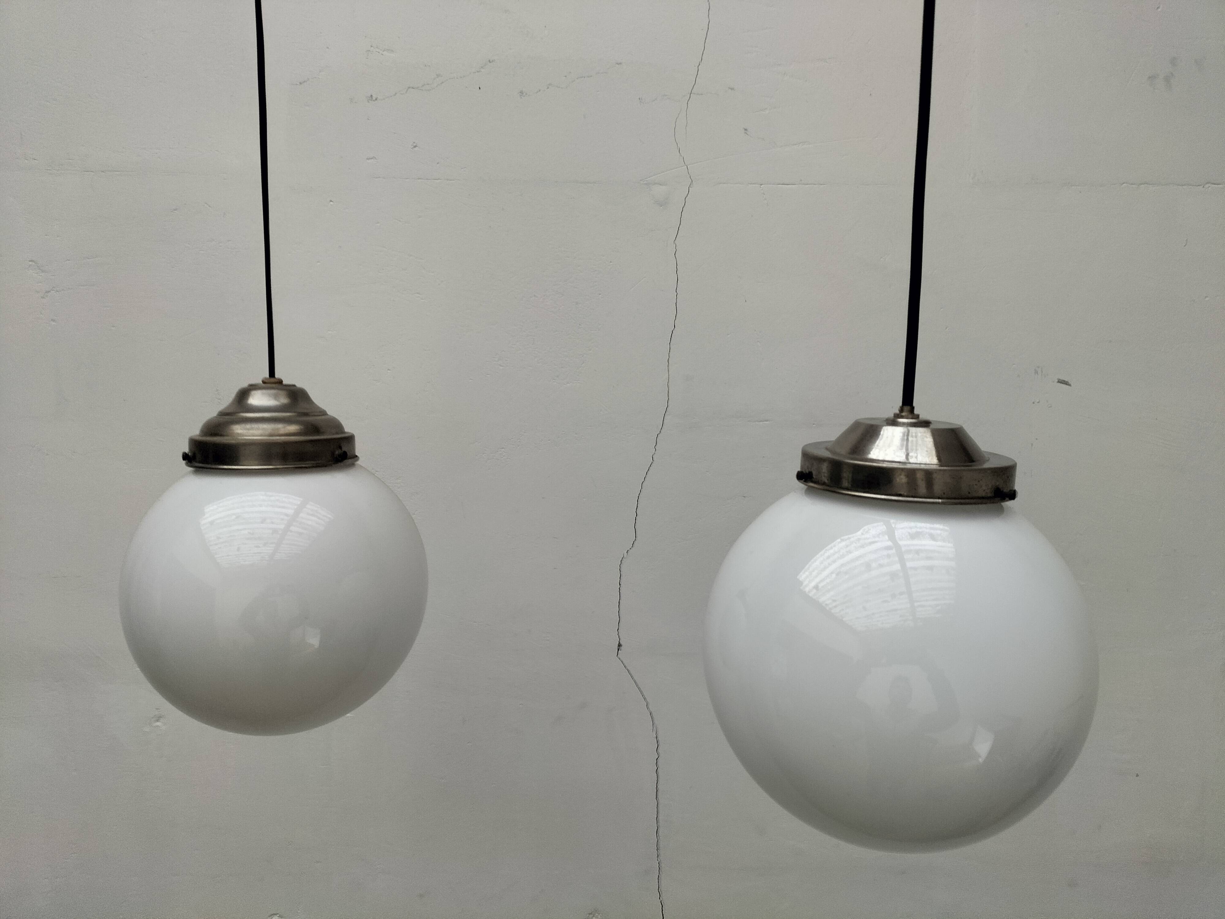 Opaline pendant lights