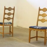 Chaises de salle à manger en chêne brutaliste danois des années 1960 dans le style de Kjærnulf