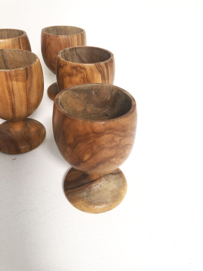 Set of wooden coquetiers, 1970