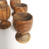 Set of wooden coquetiers, 1970