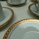 12 cups, porcelain coffee service with 24 carat gold gilding