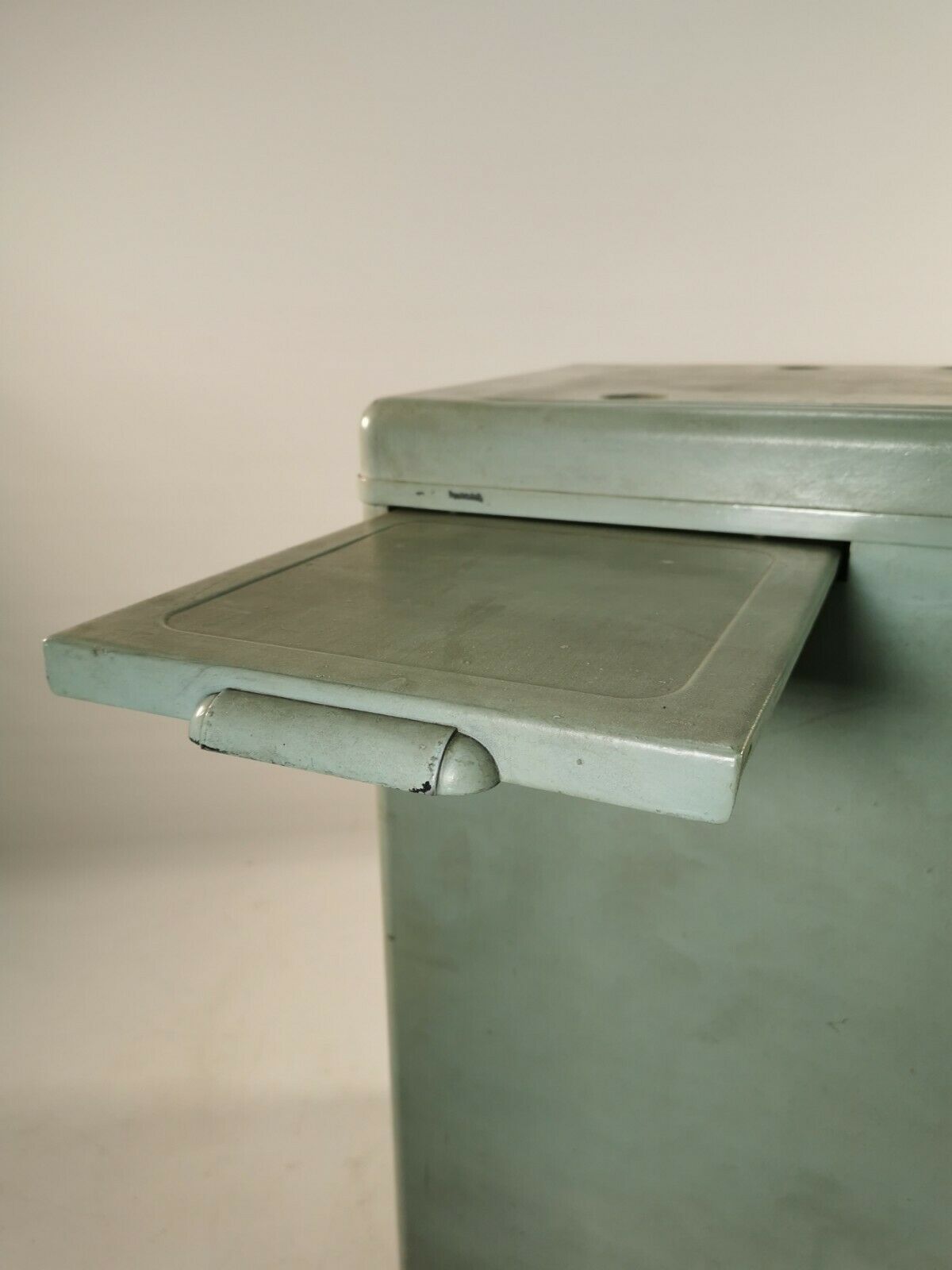 Antique Vintage Industrial 20th Century Light Blue Chest Of 3 Drawers