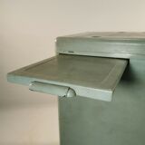 Antique Vintage Industrial 20th Century Light Blue Chest Of 3 Drawers