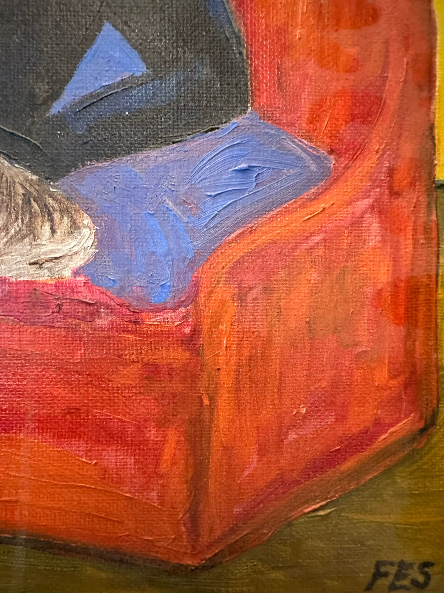 Oil on canvas signed FES