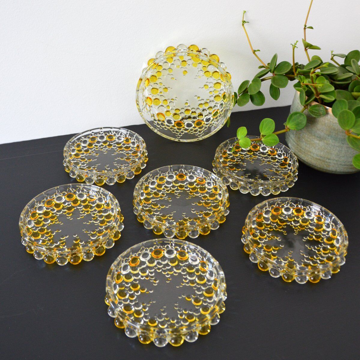 Dessert set from Walther Glass series "Boléro" 1960