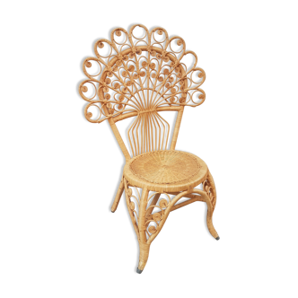 Peacock rattan armchair from the 60s/70s