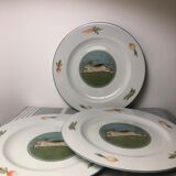 Hunter plates in fine German porcelain GIESCHE