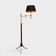 Reading Lamp in Mahogany and Gold Brass with Articulated Arm and Tripod Base