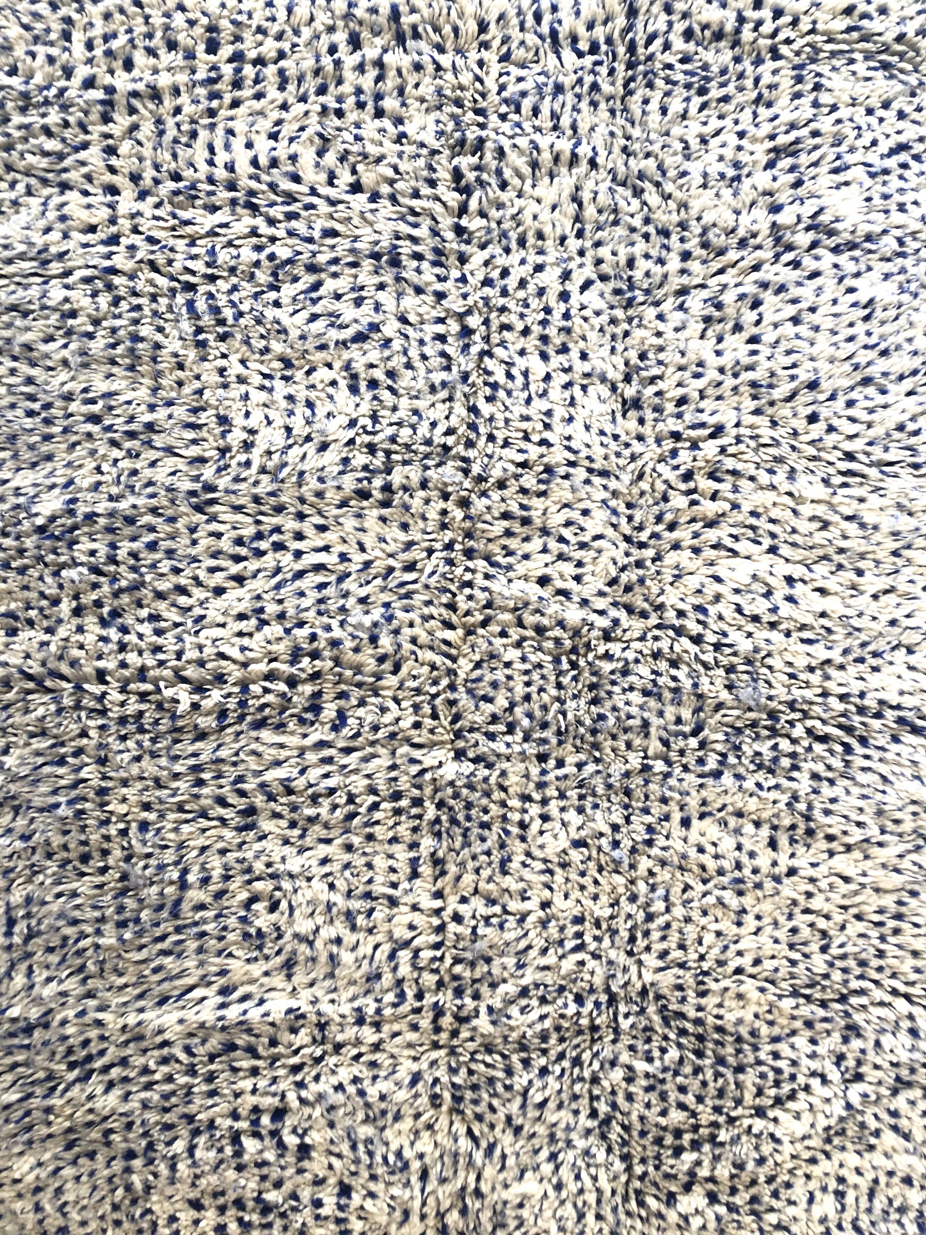 Moroccan Berber carpet Beni Ouarain speckled majorelle blue 2,45x1.56m