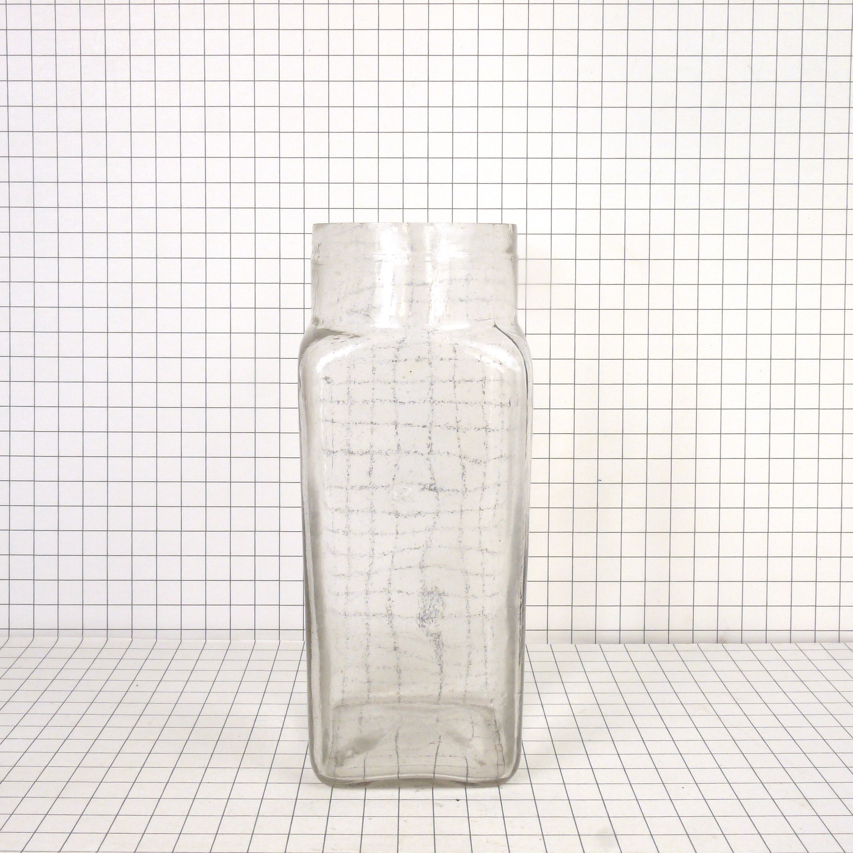 Glass vase, old pharmacy jar