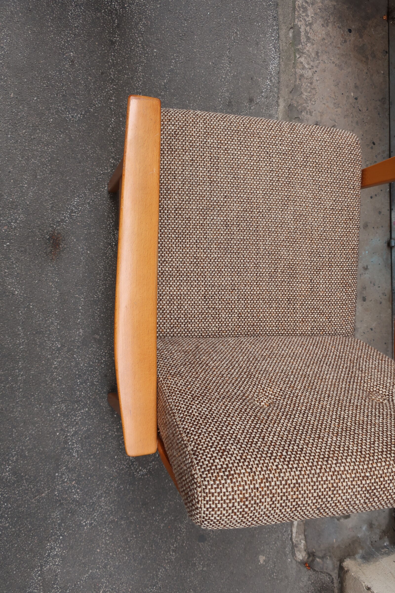 Armchair in wood and fabric 1960