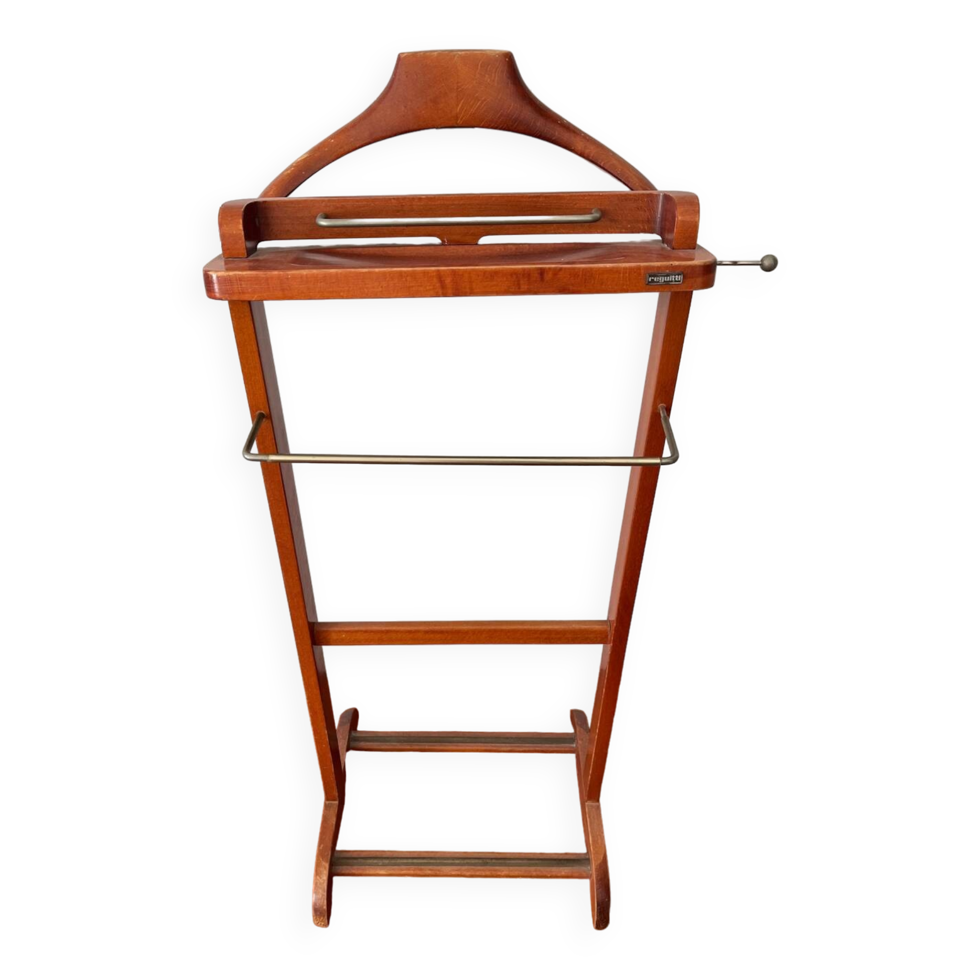 Fratelli REGUITTI mahogany valet with tie rack and trouser rack