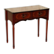 Small console with two drawers in hardwood finish.