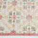 Tapis vintage fait main beige et rose poudré à motifs floraux, 186 x 295 cm