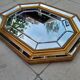 Venetian mirror 70s in wood and brass 69x90cm