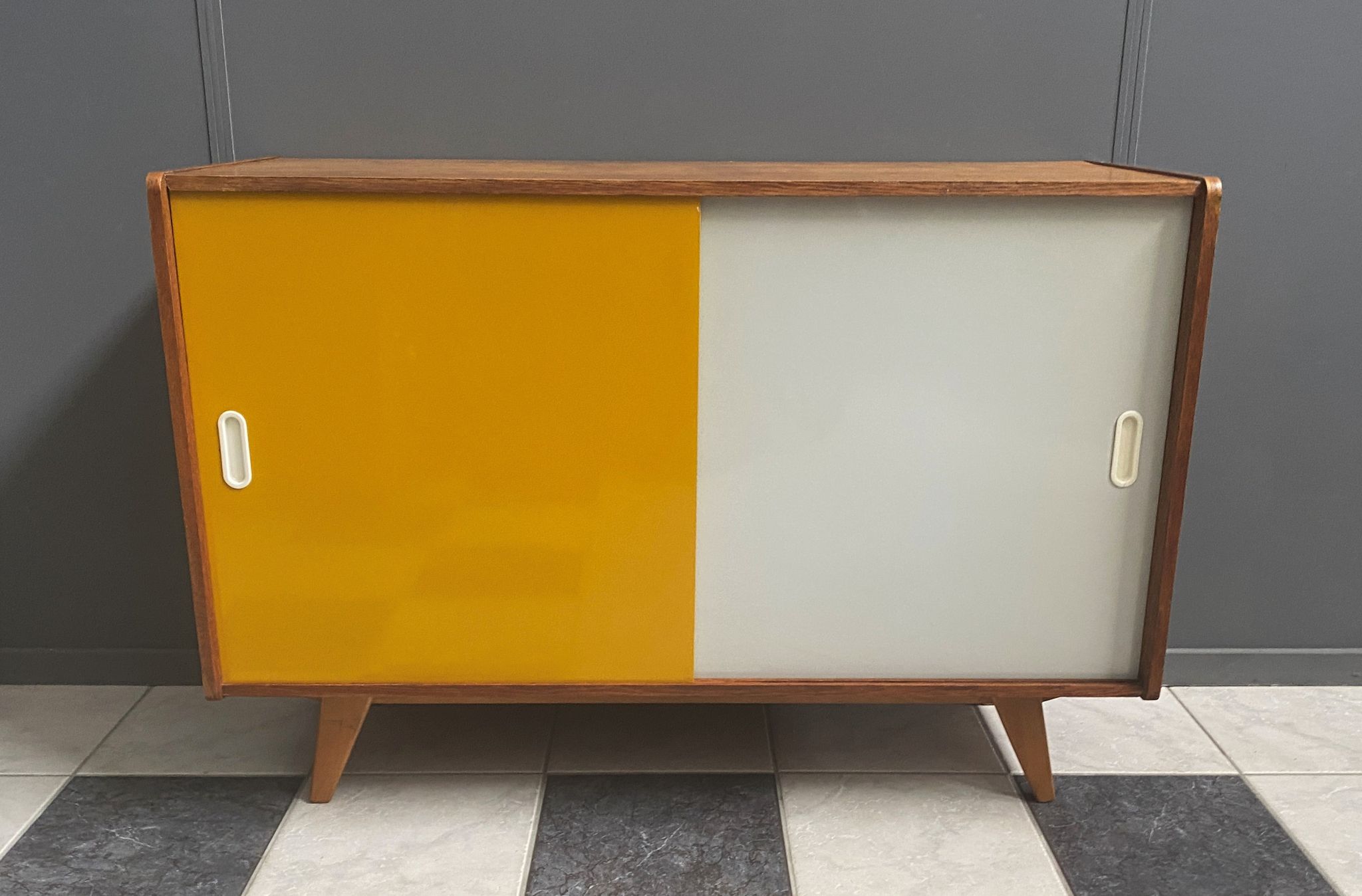 Jiri Jiroutek Yellow and White sideboard 1960s for Interier Praha