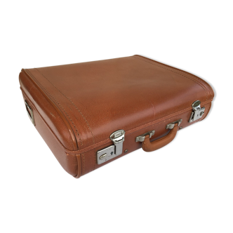 Valise rigide arrondie fibre vulcanisée camel