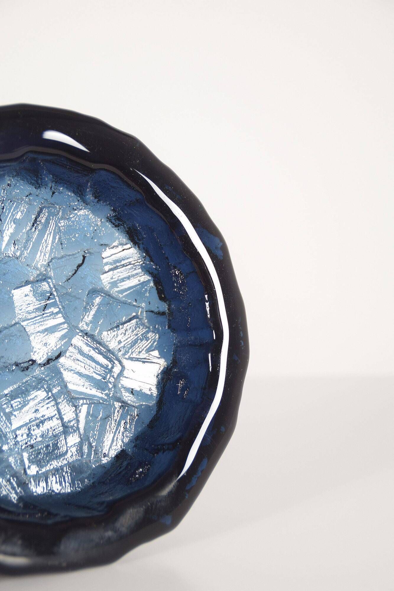 Swedish Cobolt bowl by Göte Augustsson for Ruda Glasbruk, 1960s
