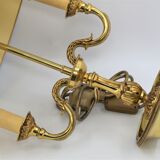 Hot water bottle lamp in solid bronze gilded louis XVI style "Lucien Gau"