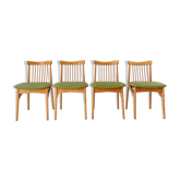 Four Mid-Century Modern Italian Wood Dining Chairs in the Style of Ico Pari