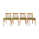 Four Mid-Century Modern Italian Wood Dining Chairs in the Style of Ico Pari