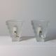 Vintage stepped frosted glass wall lamps art deco revival
