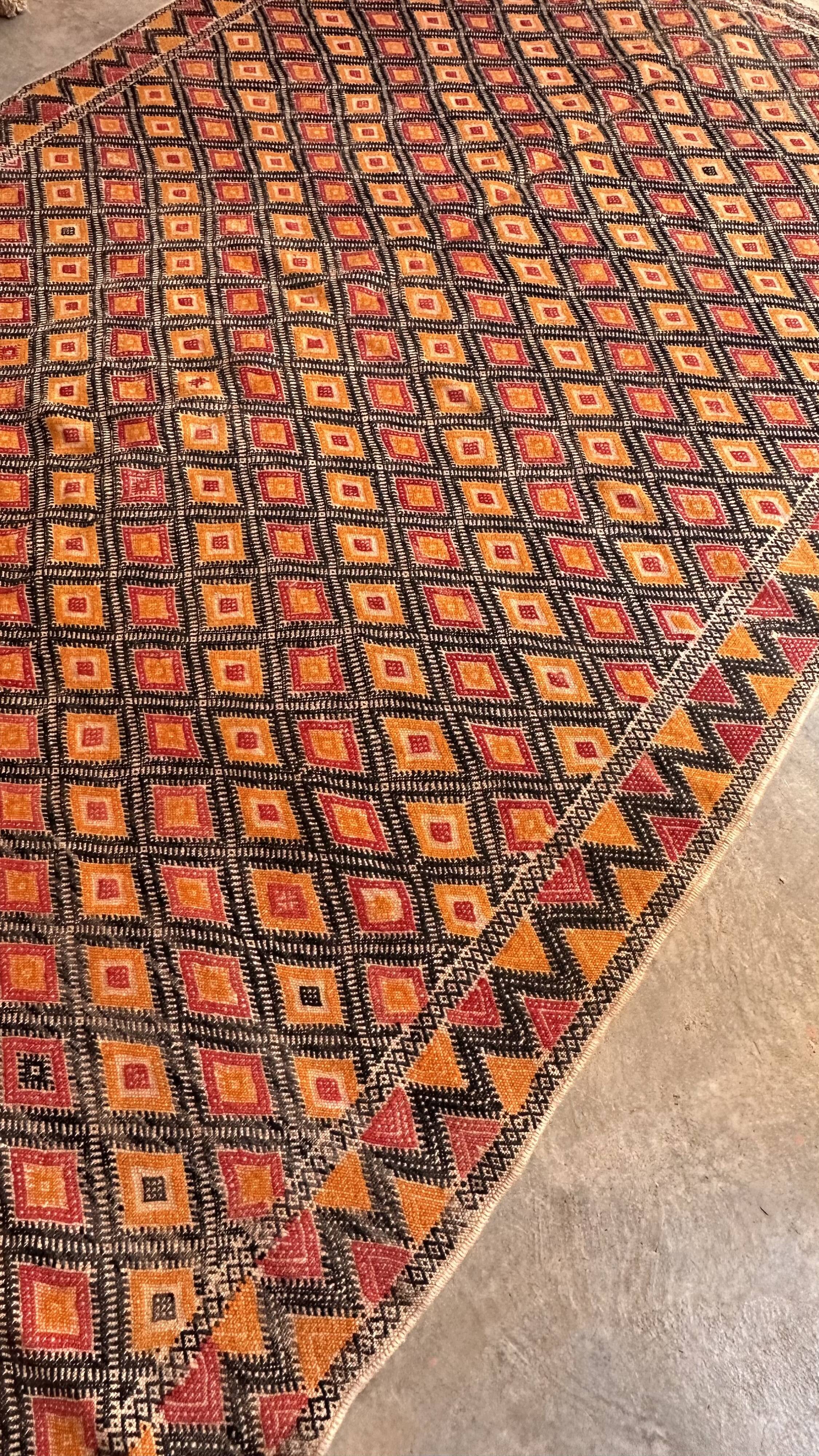 Berber kilim zammour rug - 314 x 158 cm