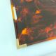 Plateau de service laiton et lucite facon ecaille de tortue