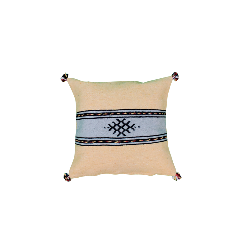 Moroccan yellow and gray Berber cushion