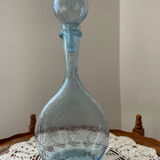 Blue carafe blown glass Biot