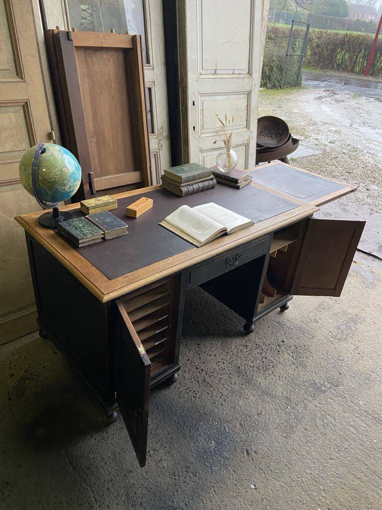 Old wood and leather desk