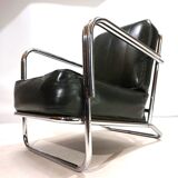 Fauteuil Art Déco en tube d'acier dans le goût de Gilbert Rhode Troy Sunshade, 1930