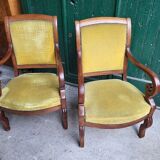 Pair of armchairs with mahogany restoration of the XlX th century