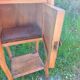 Louis XV style bedside table in wood veneer and marble