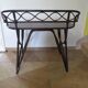 Vintage children's desk console bamboo rattan curved wood Thonet style 80s dark mahogany