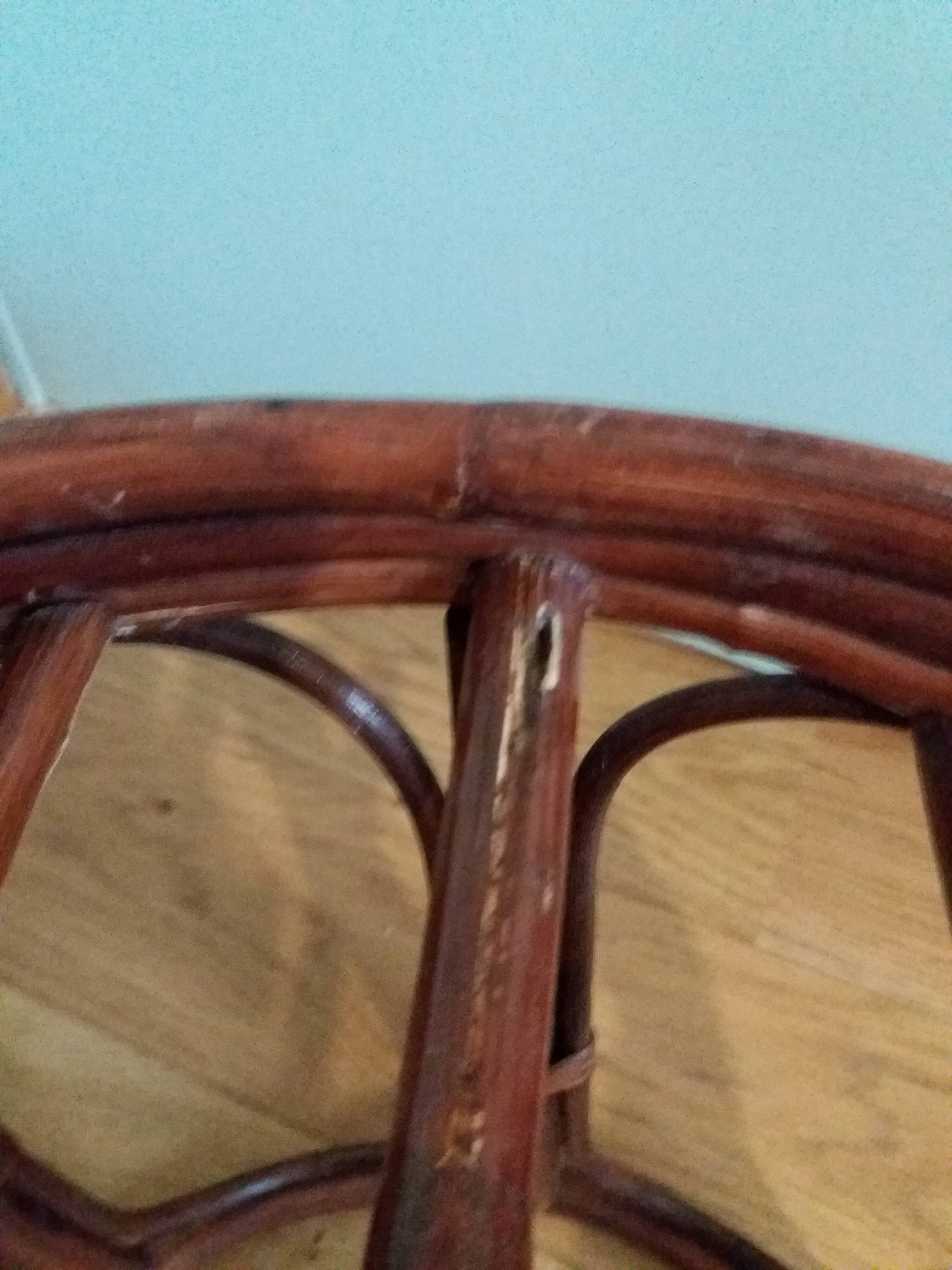 Wicker pouf with cushion