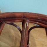 Wicker pouf with cushion