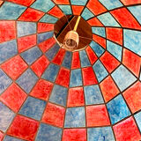 Mother-of-pearl and brass hanging lamp