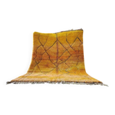 Large Moroccan Berber rug 300 × 200 cm – ochre yellow, geometric pattern