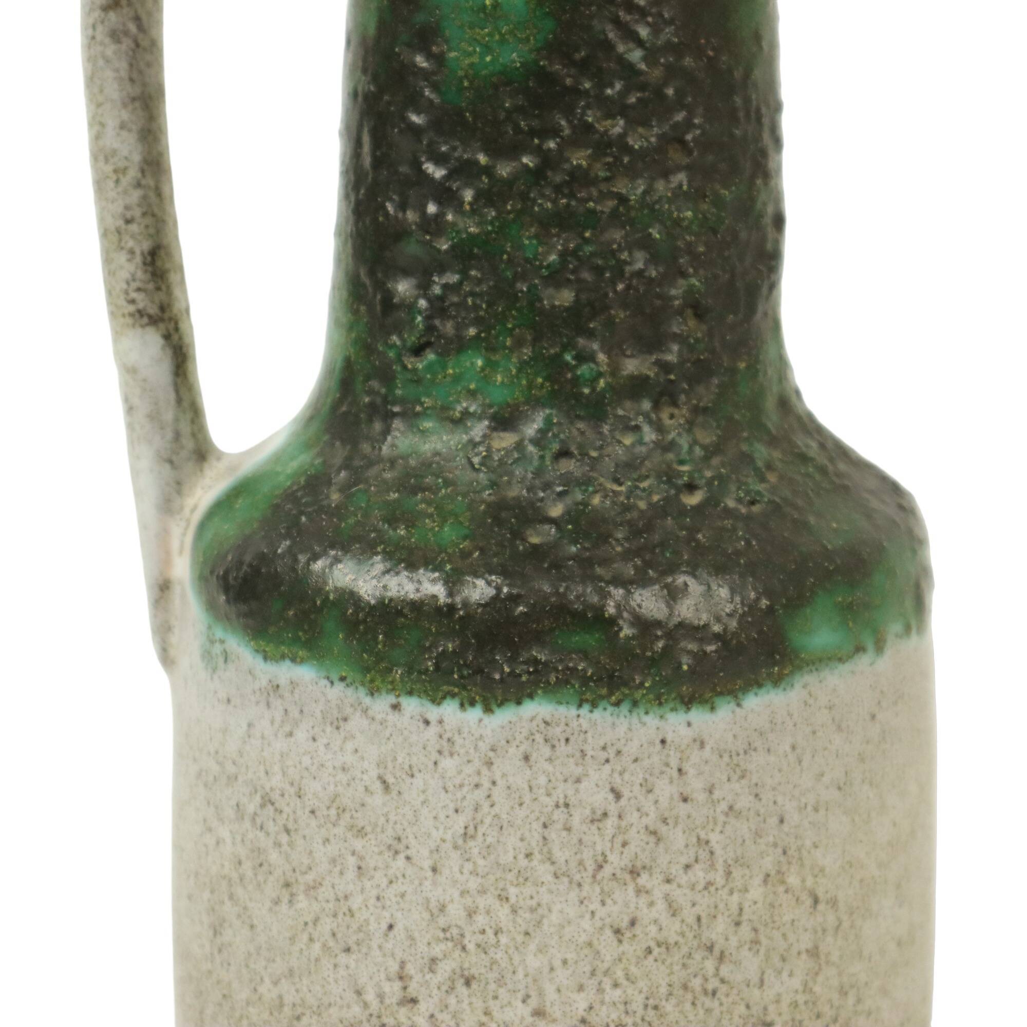 Rare Fat Lava Vase Green Orange VEB Haldensleben 4070 B Strehla Collectible
